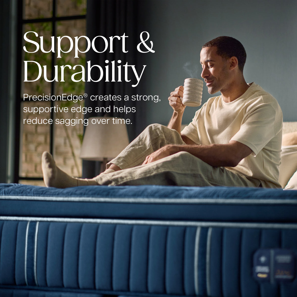 Stearns & Foster Lux Estate Soft Pillow Top Mattress II - Support & Durability: PrecisionEdge creates a strong, supportive edge and helps reduce sagging over time.