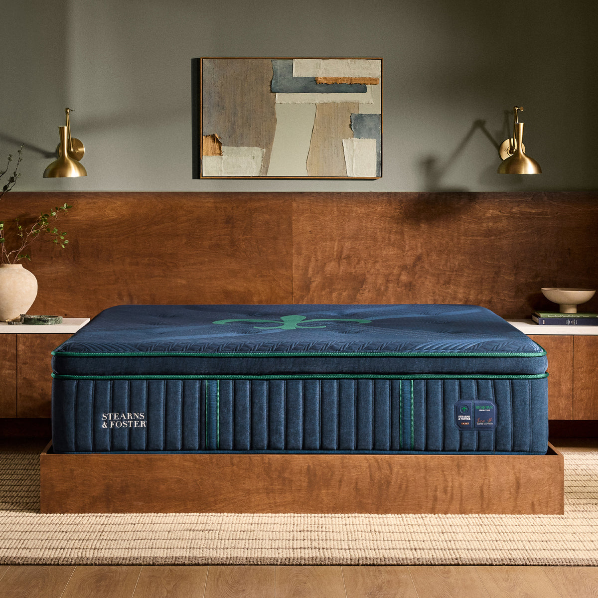 Stearns & Foster Reserve Firm Pillow Top Mattress II - front view in a bedroom