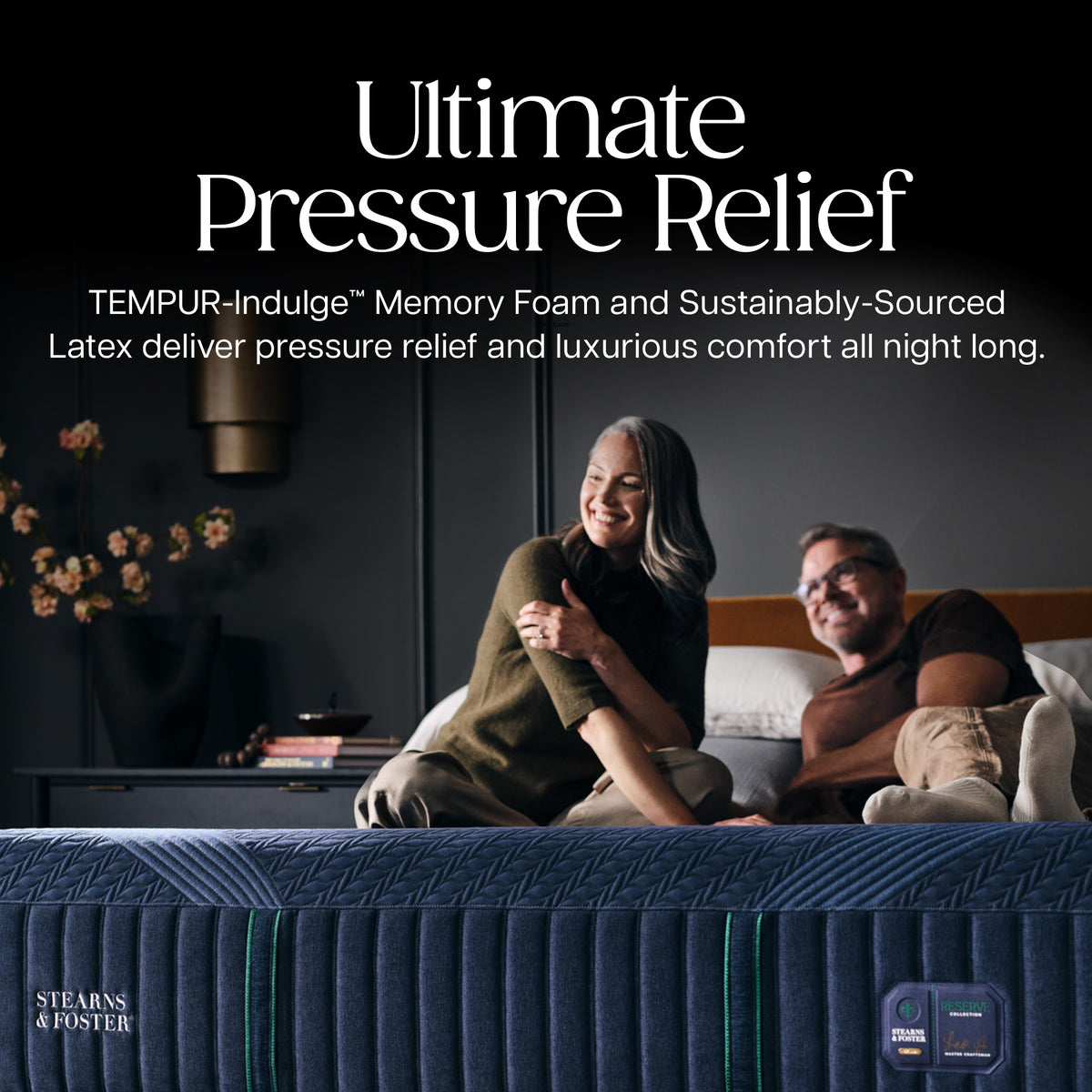 Stearns & Foster Reserve Medium Hybrid Mattress II - Ultimate Pressure Relief: TEMPUR-Indulge Memory Foam and Sustainably-Sourced Latex deliver pressure relief and luxurious comfort all night long.