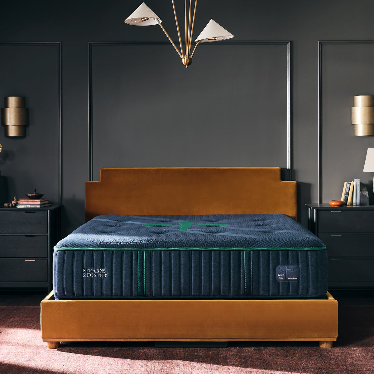 Stearns & Foster Reserve Medium Mattress II - front view in a bedroom