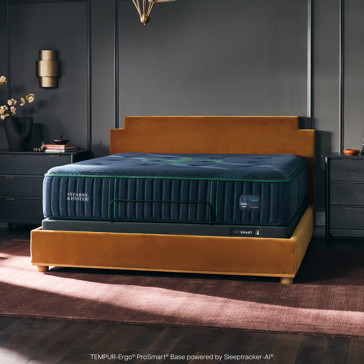 Stearns & Foster Reserve Medium Mattress II - angled in a bedroom