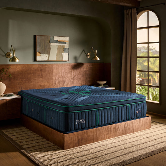 Stearns & Foster Reserve Soft Pillow Top Mattress II - angled in a bedroom