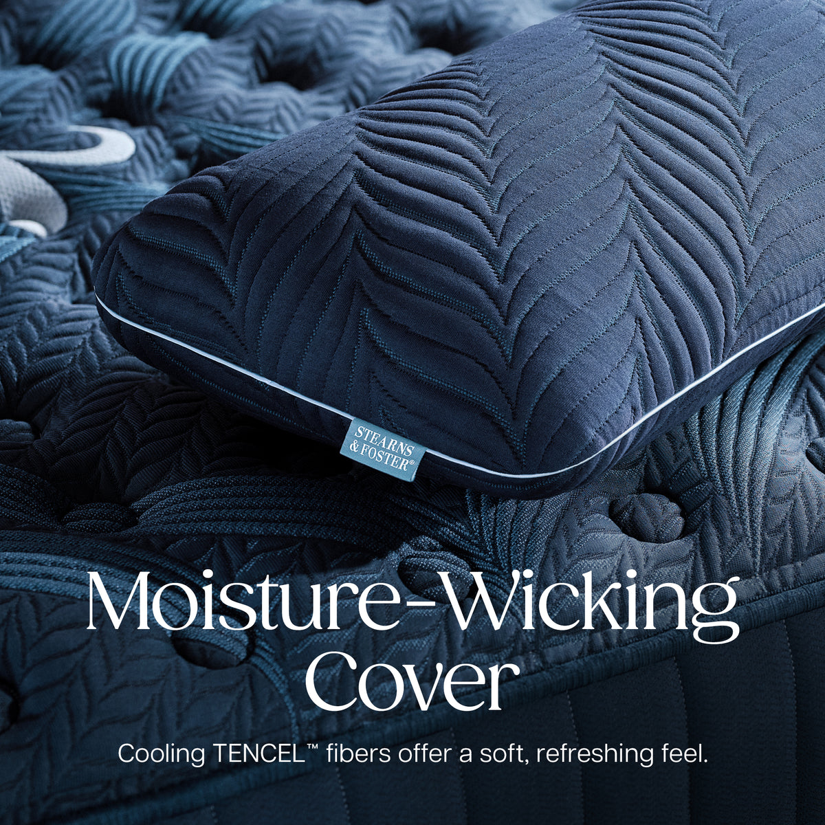 Stearns & Foster Estate Pillow - product image - Moisture-Wicking Cover - Cooling TENCEL™ fibers offer a soft, refreshing feel.