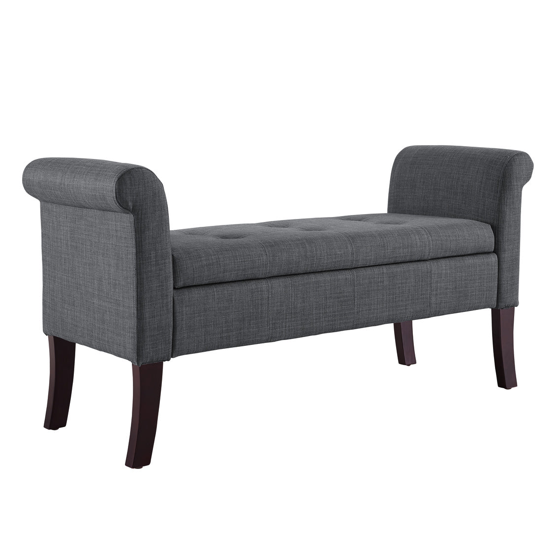 Madison Upholstered Bench in Charcoal silouhette