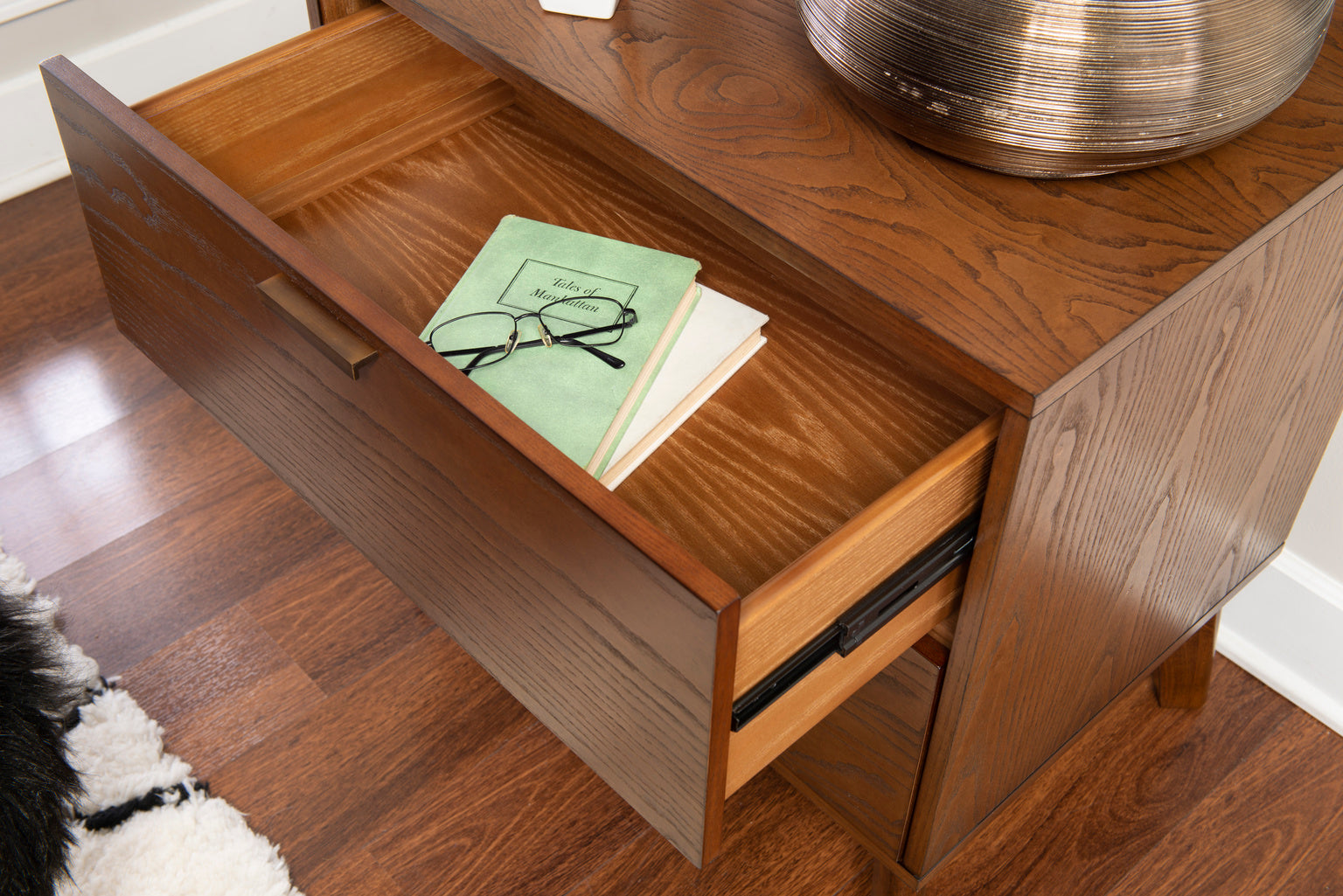 Hudson 2-Drawer Nightstand-drawer