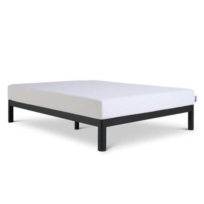 Purple Metal Platform Bed Frame with mattress image