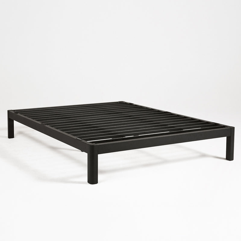 Purple Metal Platform Bed Frame full assembled.