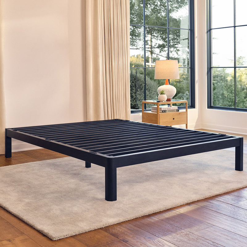 Purple Metal Platform Bed Frame bedroom image.