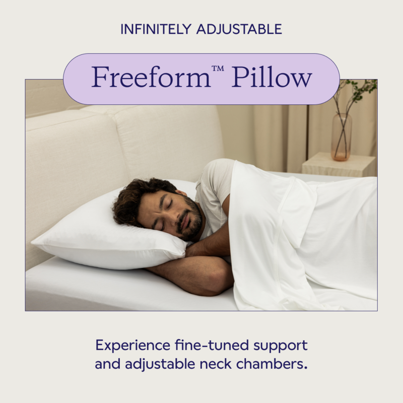 Purple Freeform™ Pillow - Experience fine-tuned support and adjustable neck chambers.