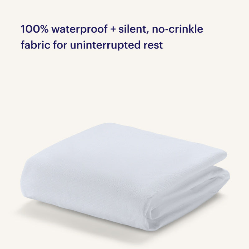 Purple Waterproof Mattress Protector 100 percent plus silent, no crinkle fabric for uninterrupted rest.