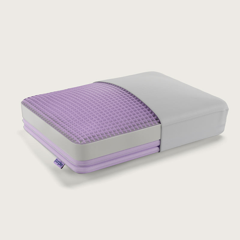 Purple DreamLayer™ Pillow - grid illustration image.