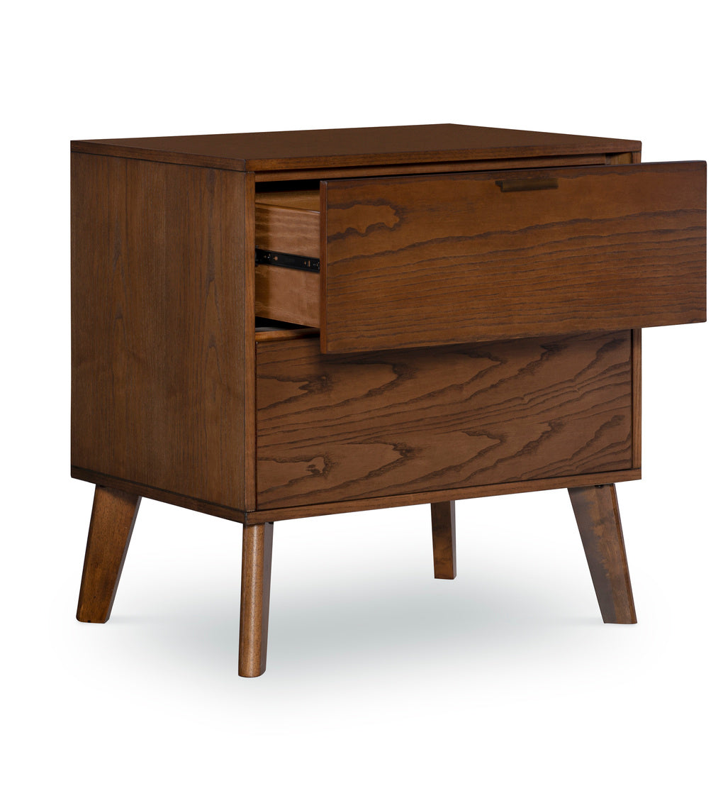 Hudson 2-Drawer Nightstand-open drawer