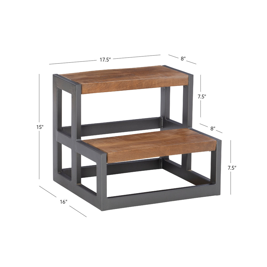 Blythe Bed Steps in Gunmetal-measurements