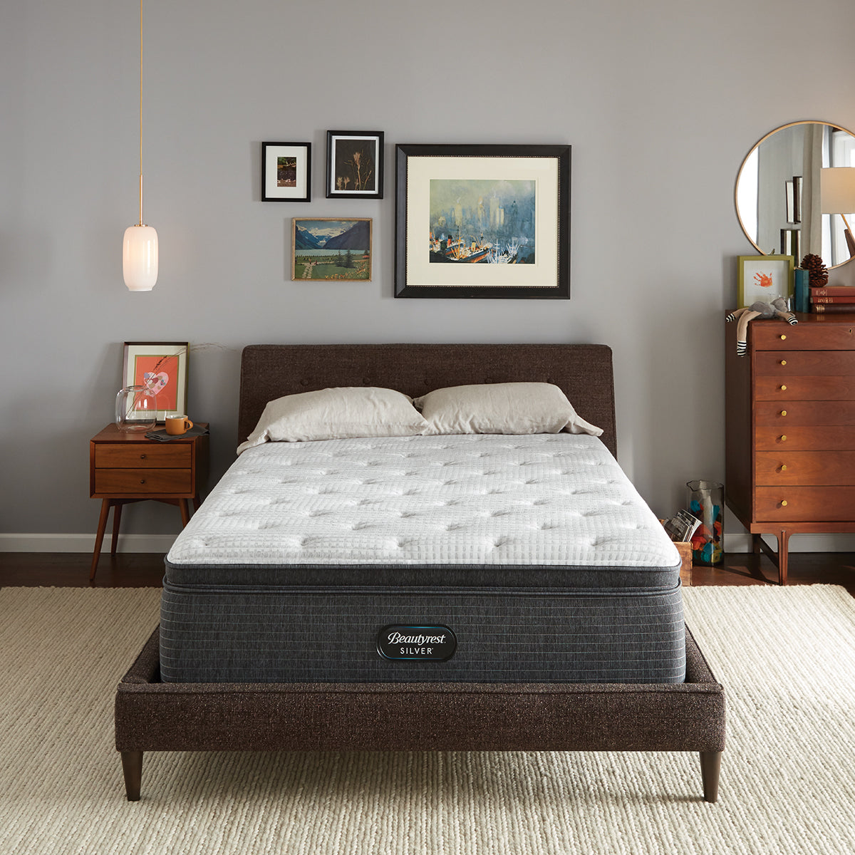 Beautyrest Silver Plush Pillowtop Mattress in bedroom