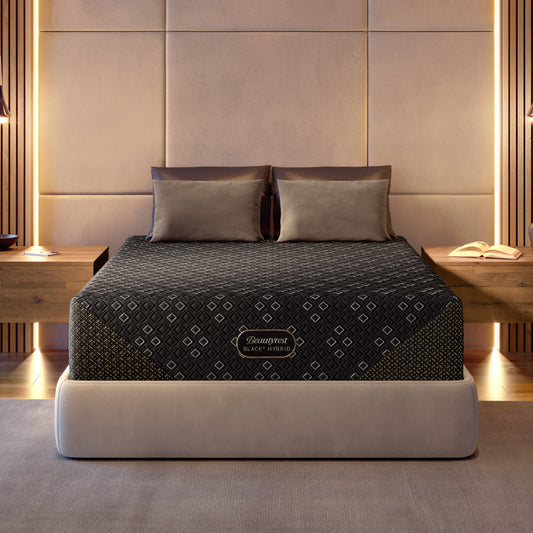 Beautyrest Black Series Three XCS Hybrid Medium Mattress in a bedroom