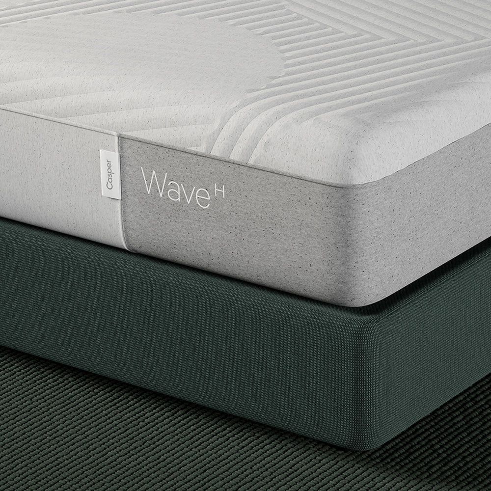 Casper Wave Hybrid Mattress On Bed In Bedroom Corner Detail