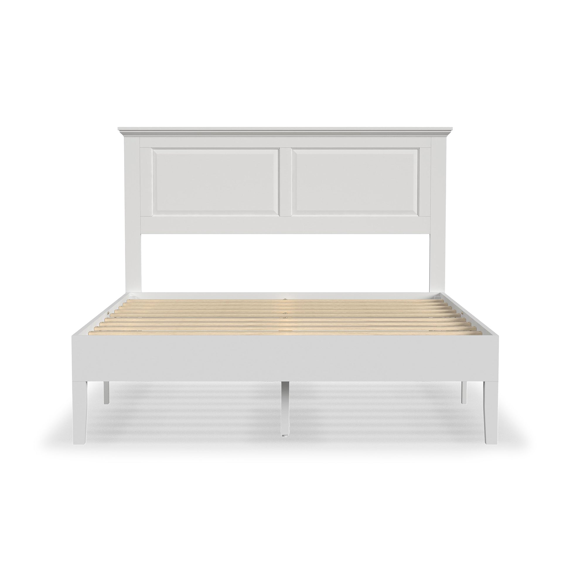 Rize Home Cottage Wood Platform Bed in White - front view