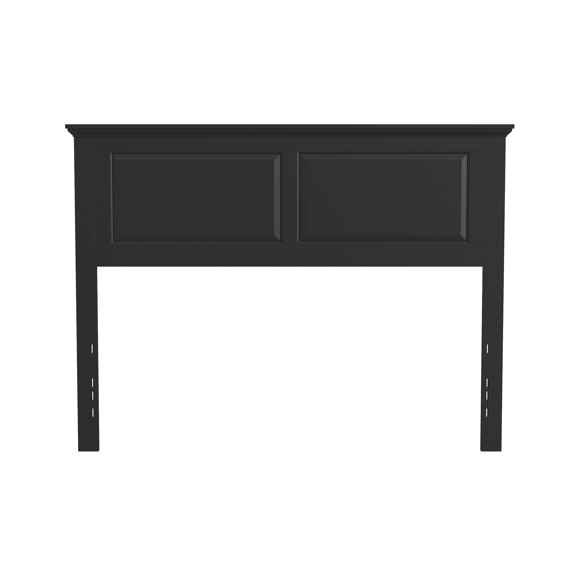 Rize Home Cottage Wood Headboard in Black - front view
