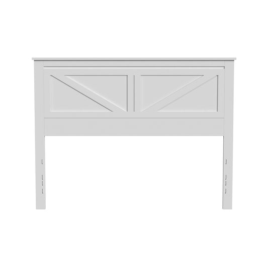 Rize Home Farmhouse Wood Headboard in White - front view