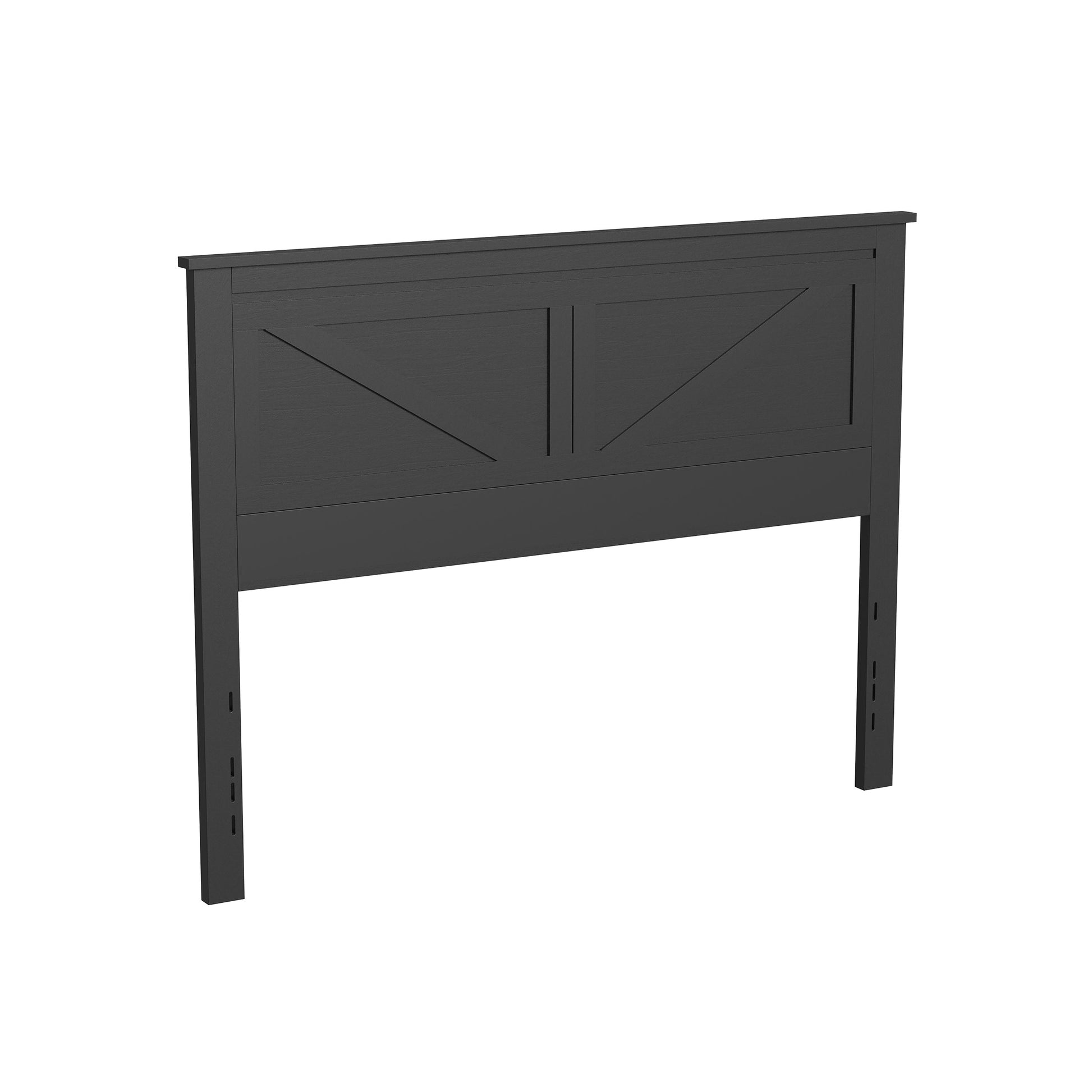 Rize Home Farmhouse Wood Headboard in Black - angled view