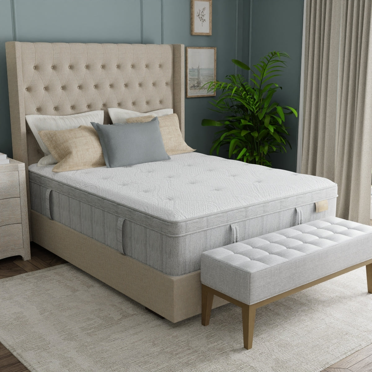 King Koil Natural Retreat Glacial Mist Pillow Top Plush Mattress - Lifestyle Angle 1