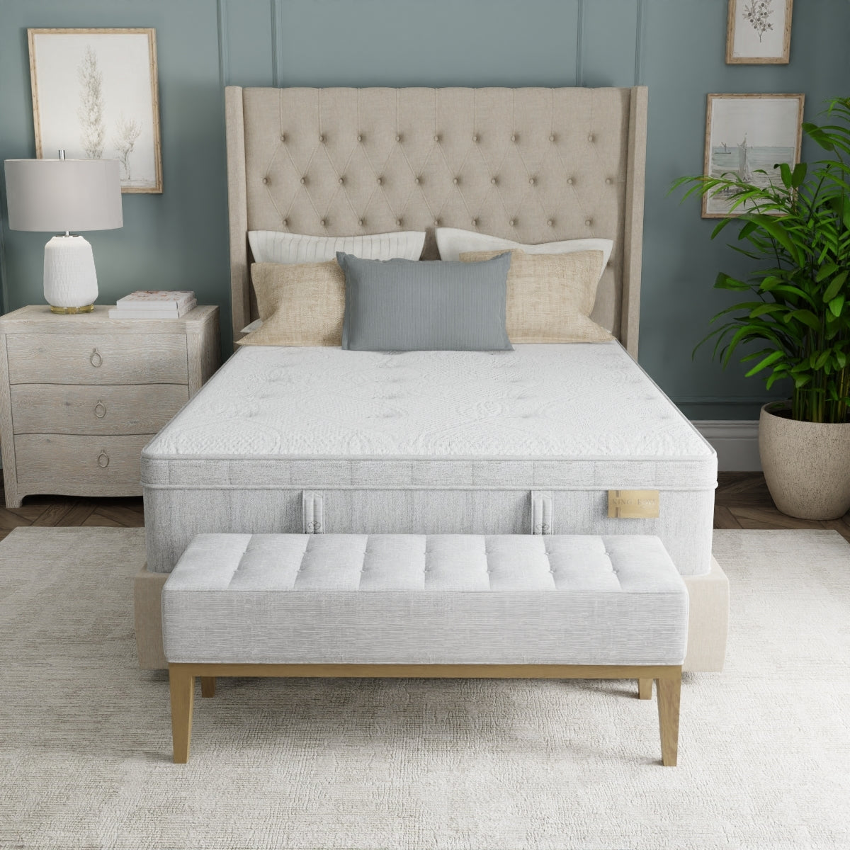 King Koil Natural Retreat Glacial Mist Pillow Top Plush Mattress - Lifestyle Angle 2