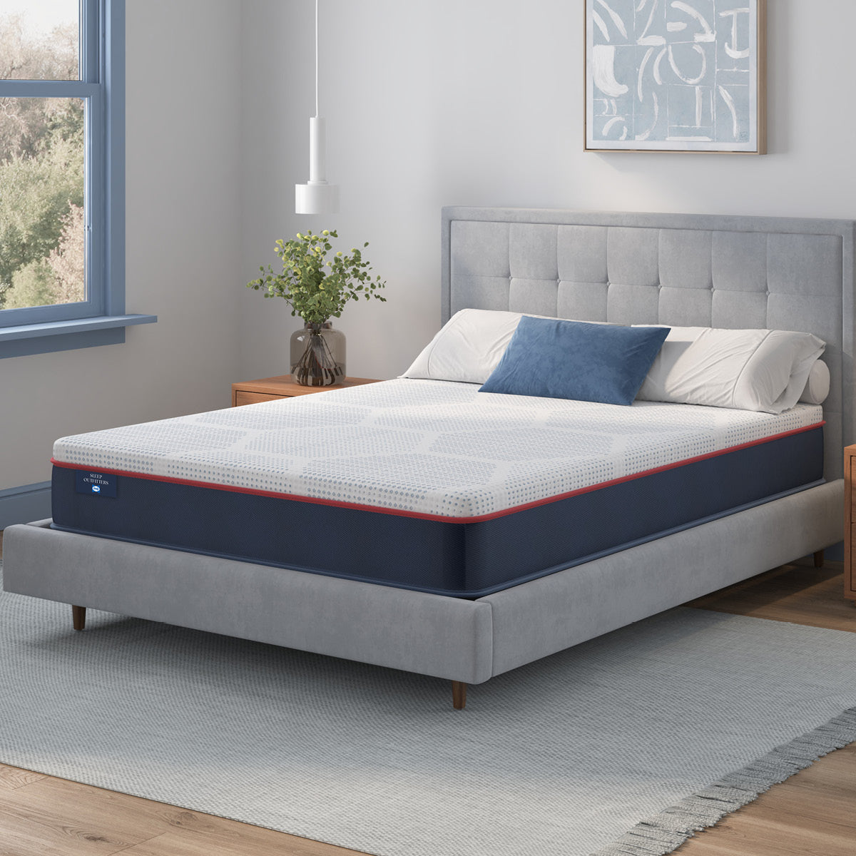 Sealy® Sleep Outfitters Apollo Firm Hybrid Mattress bedroom shot
