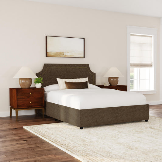 Rize Home Meadow Upholstered Platform Bed - Lifestyle 3/4 view