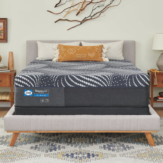 Sealy High Point Firm Mattress On Bed Frame In Bedroom Front View