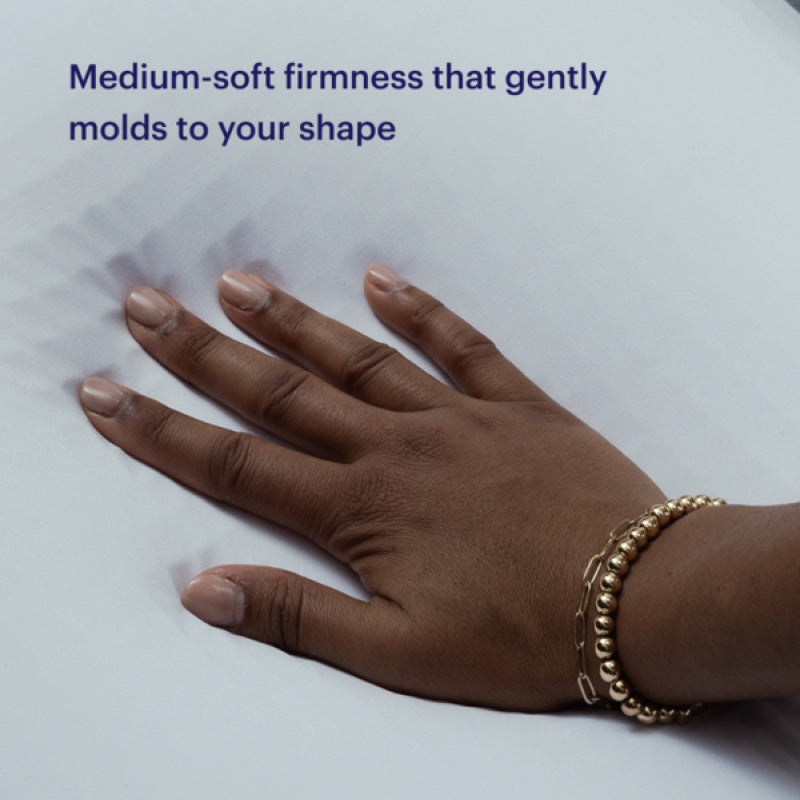 Purple DreamLayer™ Pillow - medium-soft firmness that gently molds to your shape.