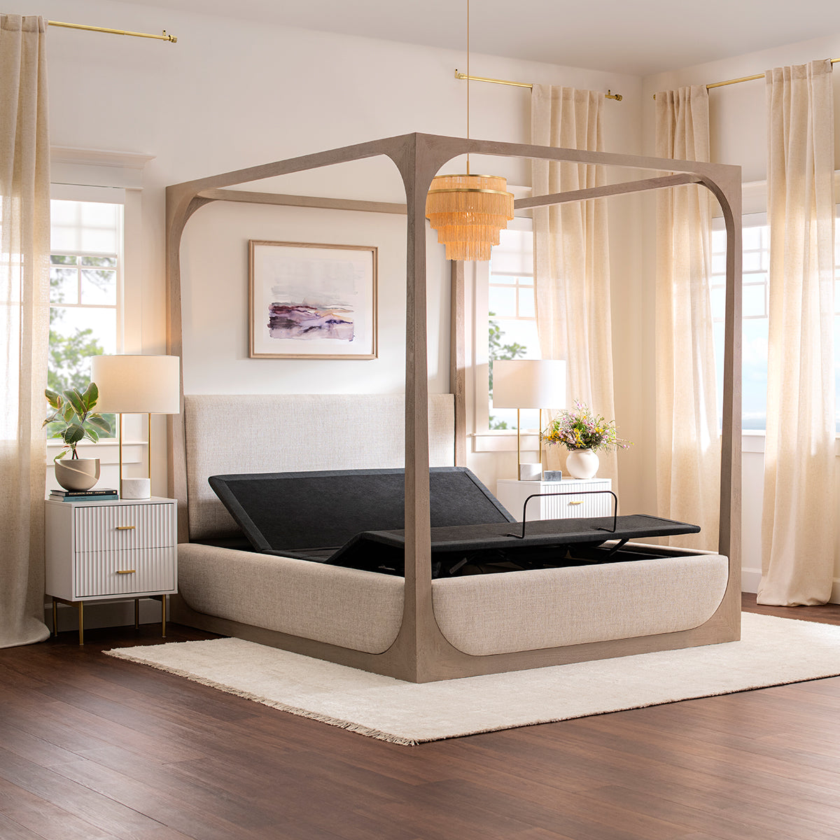 Purple Premium Plus Smart Adjustable Base In Bedroom