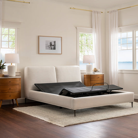 Purple Premium Smart Adjustable Base In Bedroom