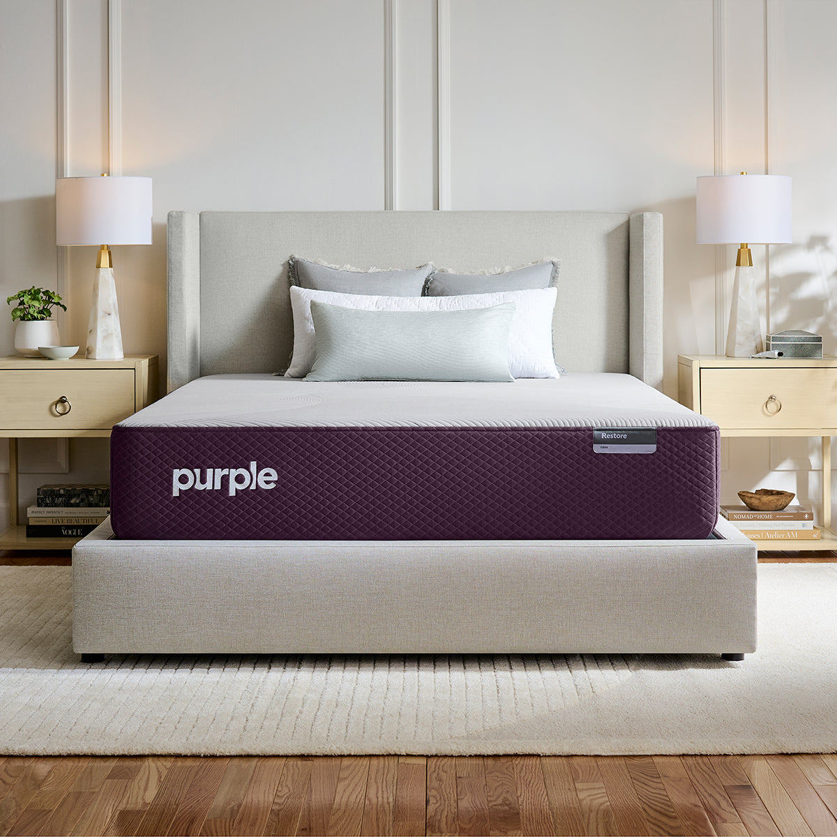 Purple Restore Firm Mattress in bedroom