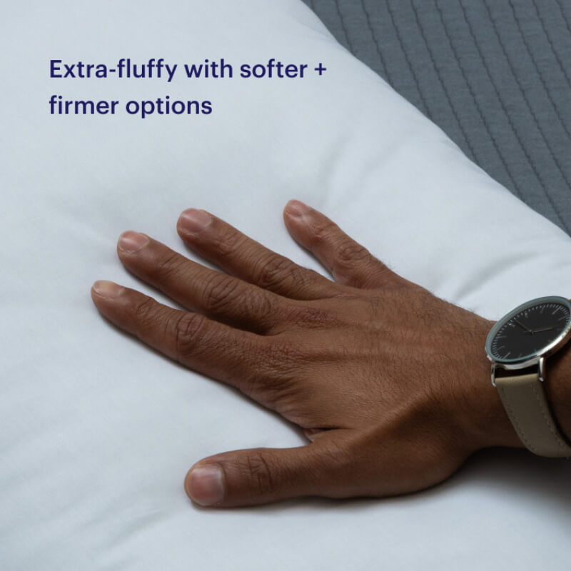Purple TwinCloud Pillow.  Extra-fluffy with softer + firmer options.