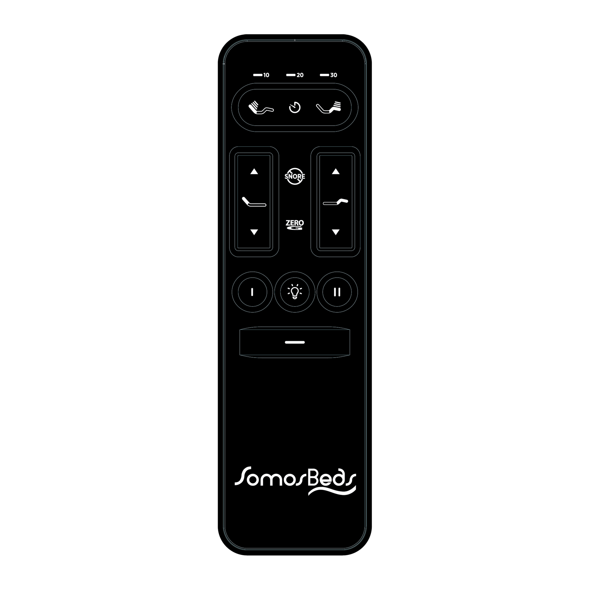 SomosBeds Ultra Base Remote on white