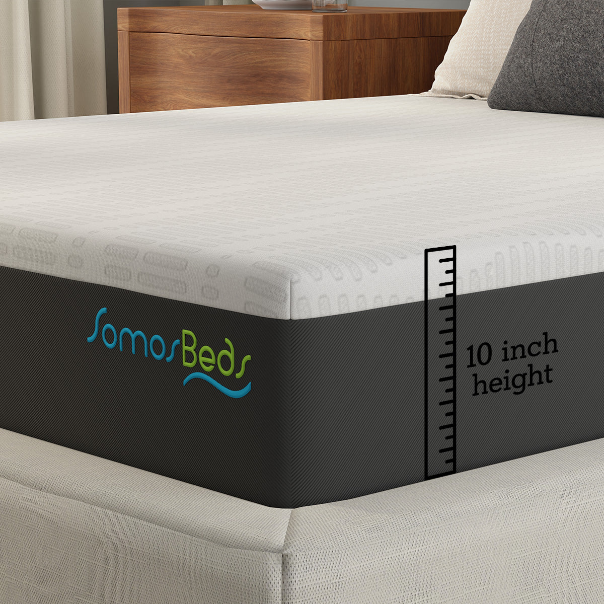 SomosBeds Restorative Medium Mattress - Zoom In Shot of 10" Mattress