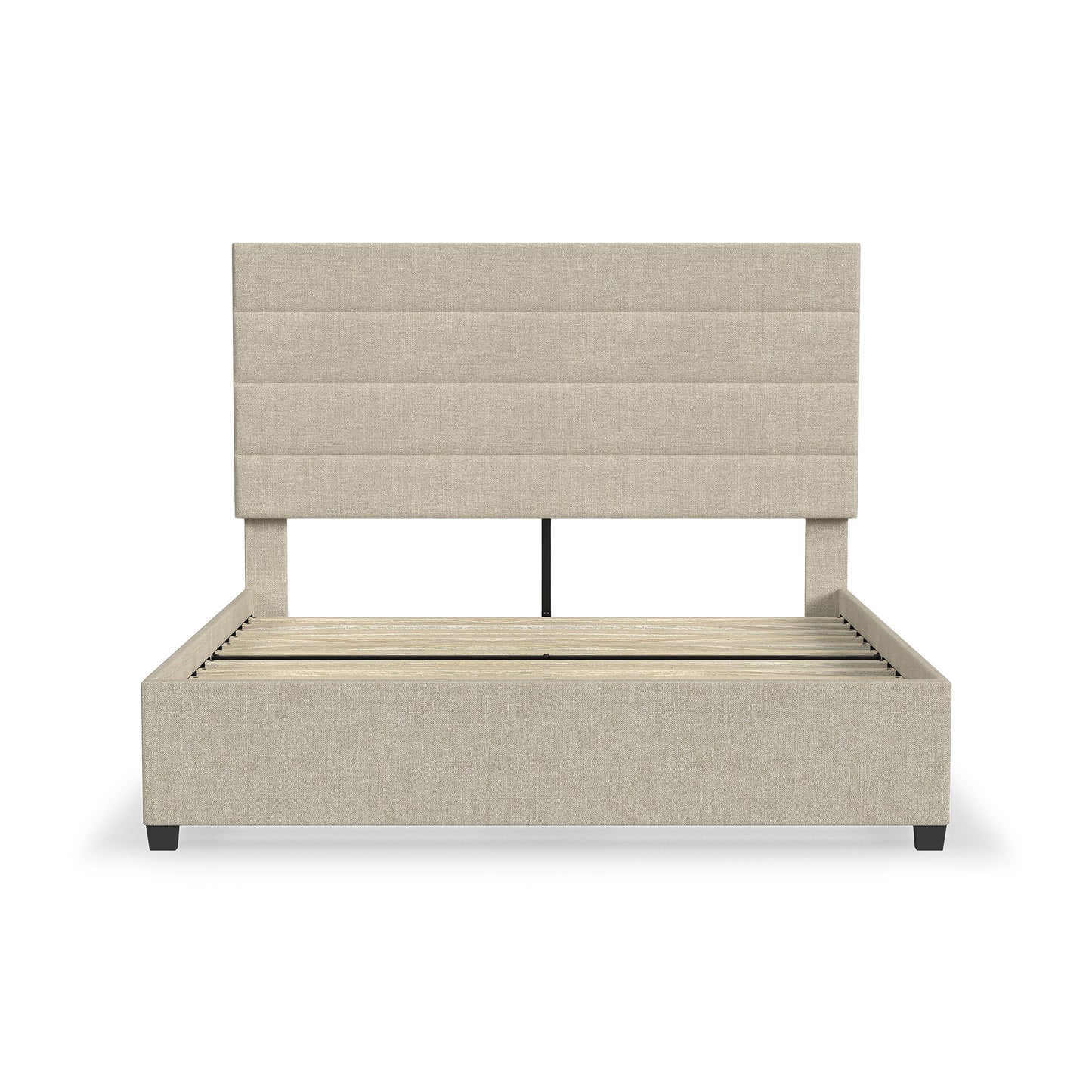 Rize Home Willow Upholstered Platform Bed in Tan - front view
