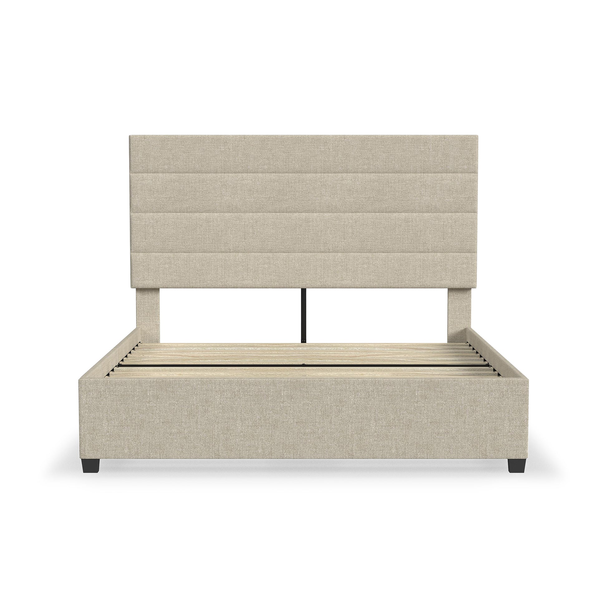 Rize Home Willow Upholstered Platform Bed in Tan - front view