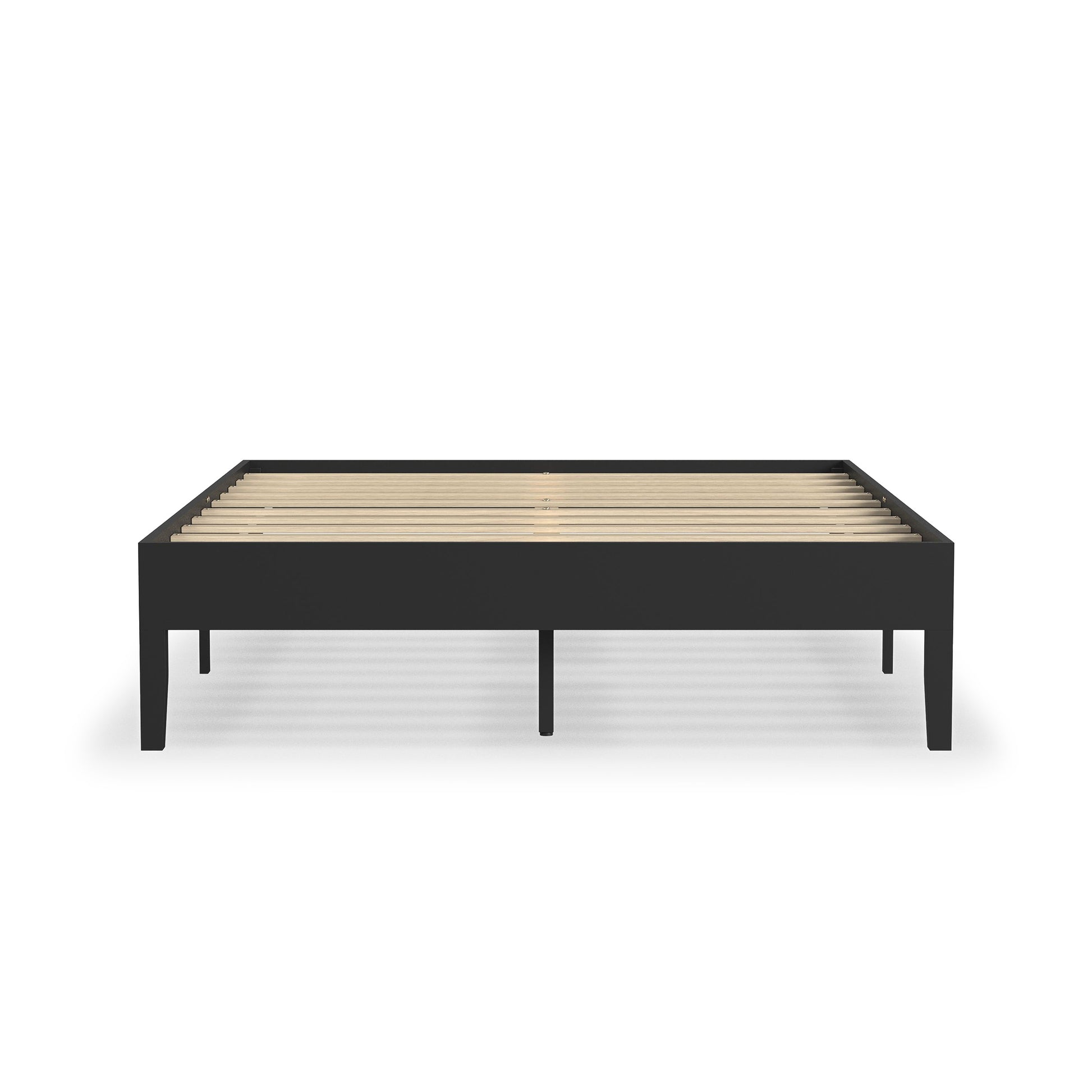 Rize Home Wood Platform Bed in Black - front view