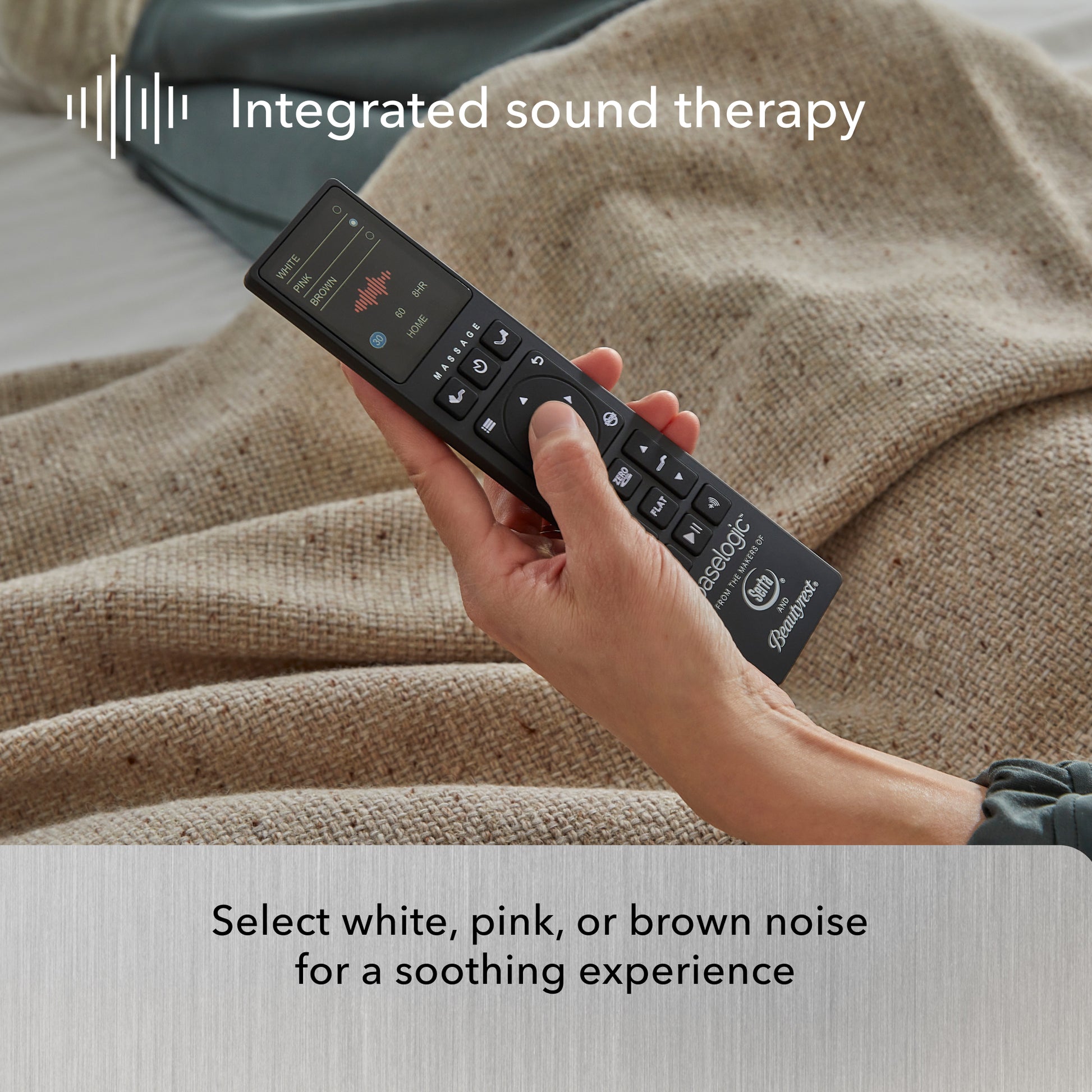 baselogic Platinum Adjustable Bed Base - Integrated sound therapy feature details