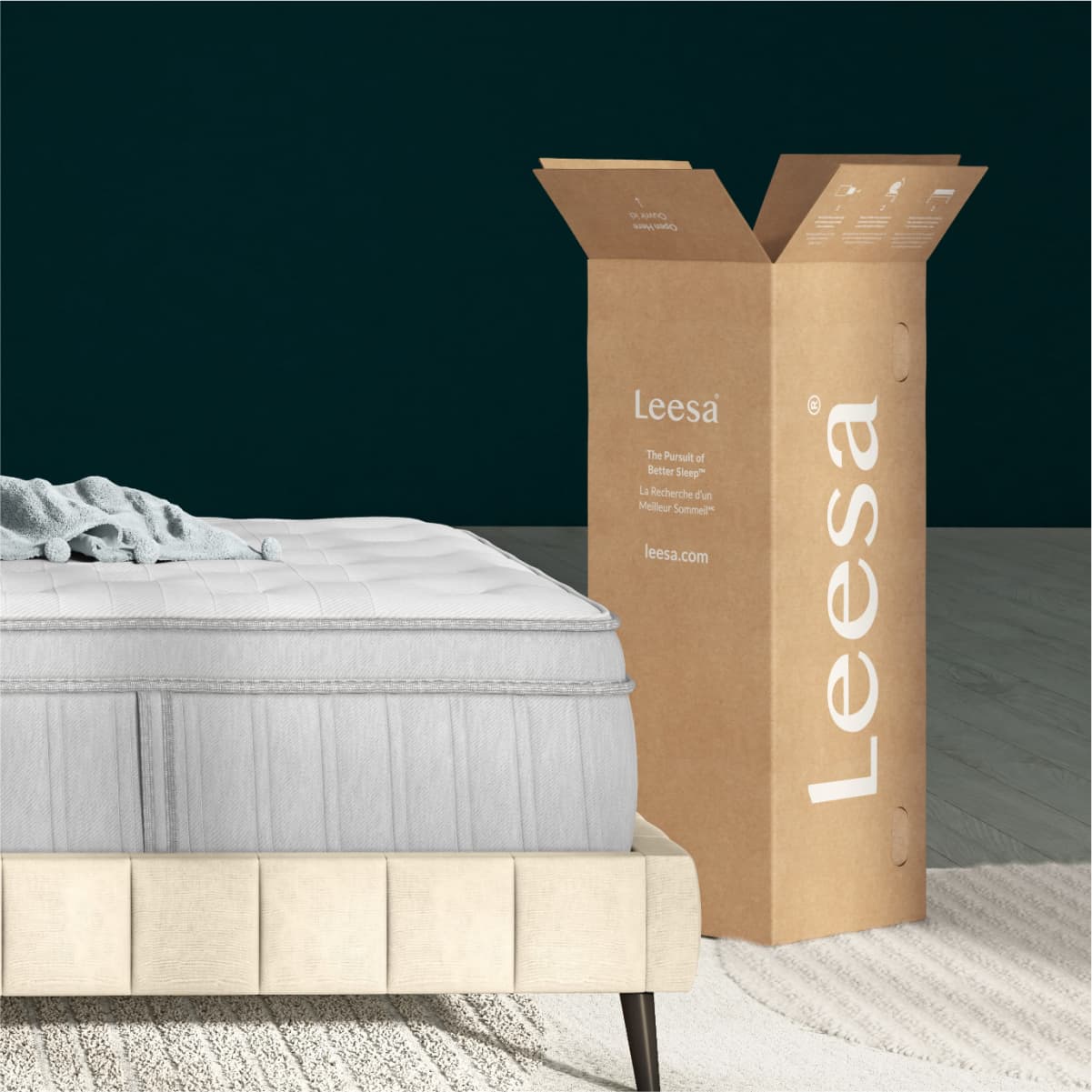 Leesa Oasis Chill Plush Hybrid Mattress-box