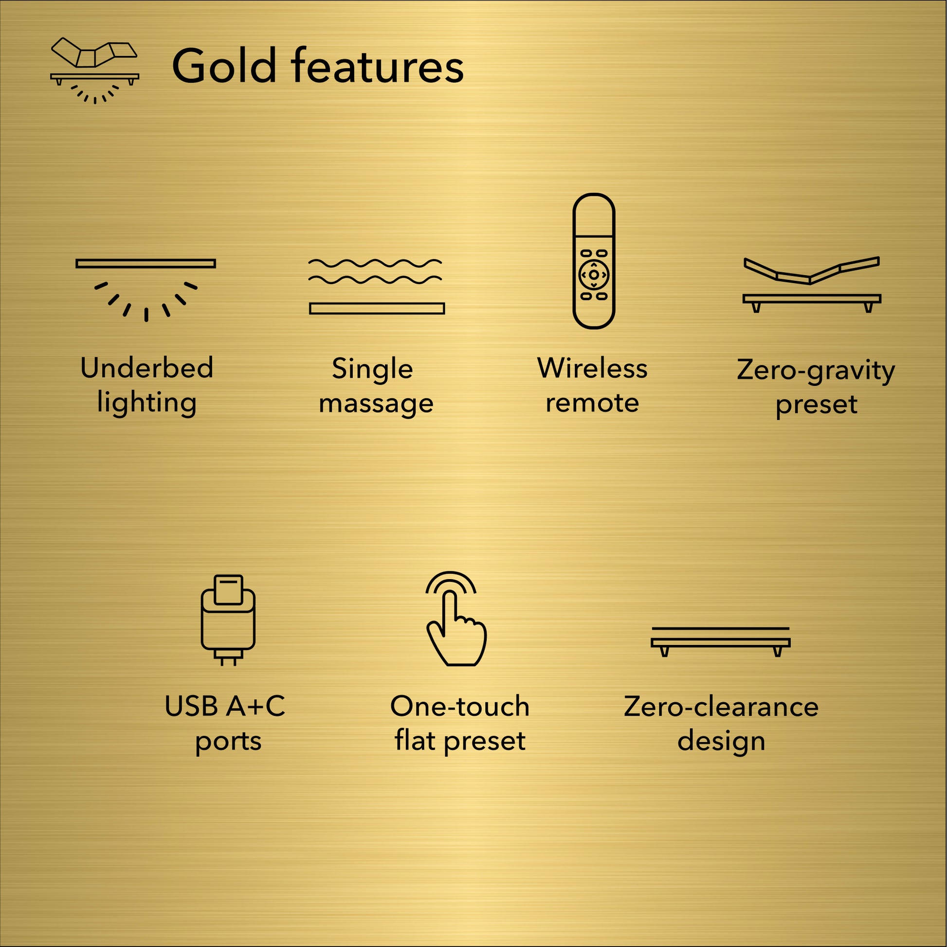 baselogic Gold Adjustable Bed Base - Feature details