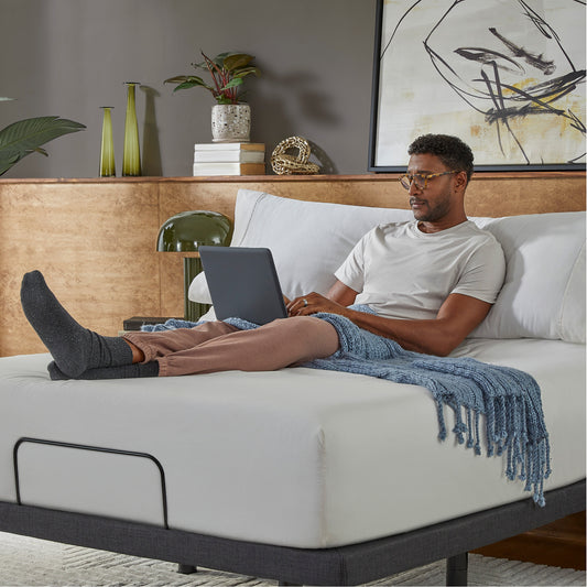 baselogic Platinum Adjustable Bed Base - In room with model