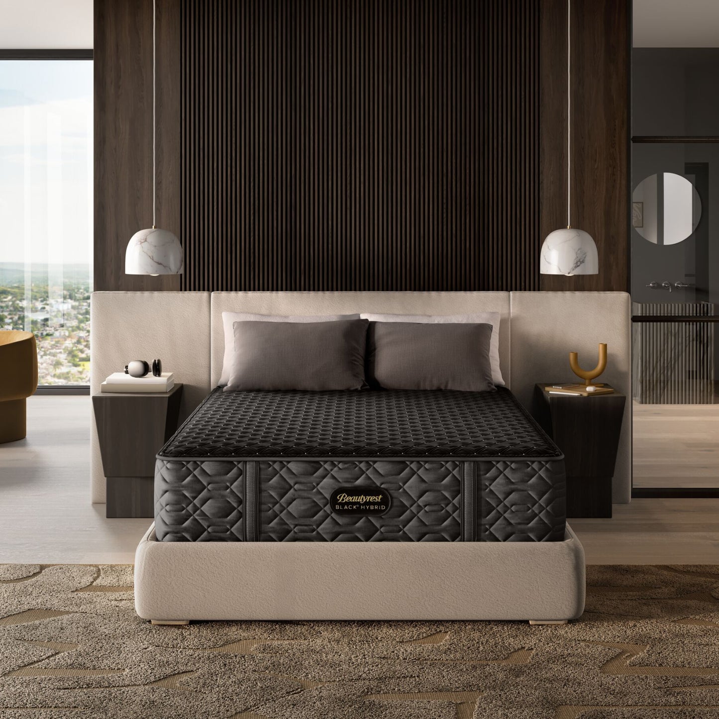 Beautyrest Black Series Three Firm Hybrid Mattress In Room