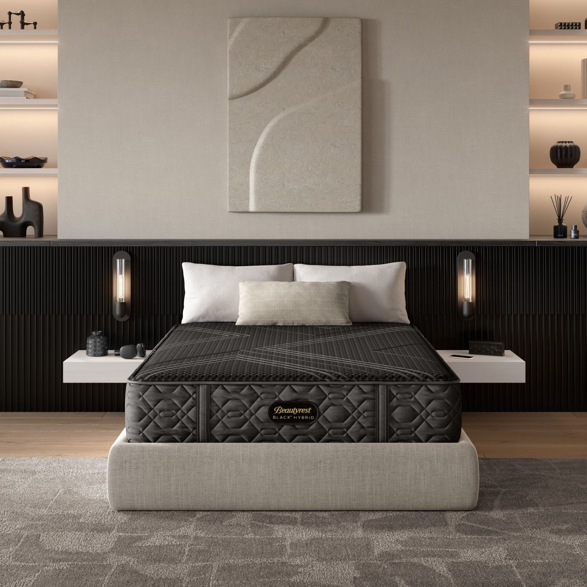 Beautyrest Black Series One Plush Hybrid Mattress In Room