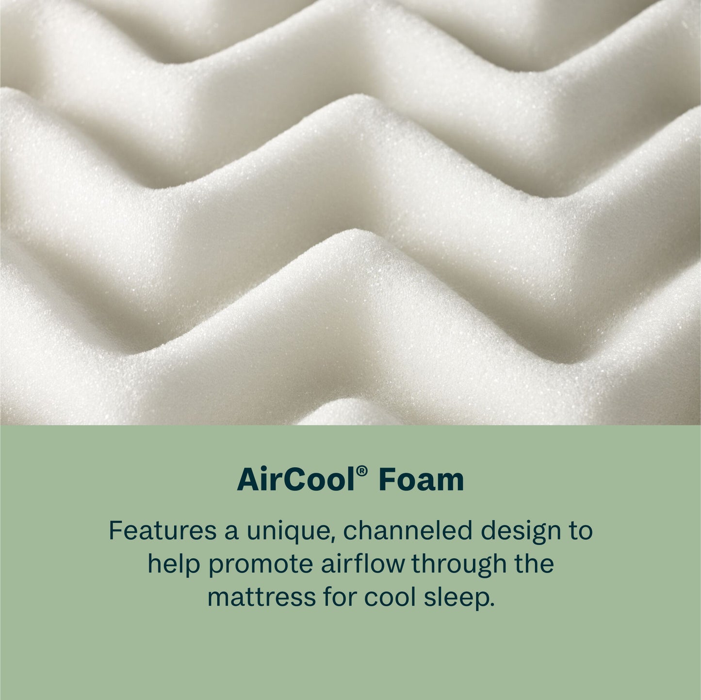 AirCool Form features a unique design to help airflow for cool sleep.